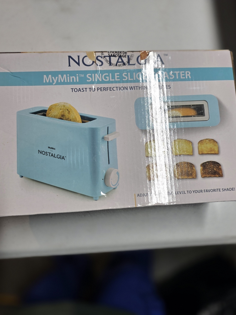 Nostalgia MyMini Single Slice Toaster in Light Blue